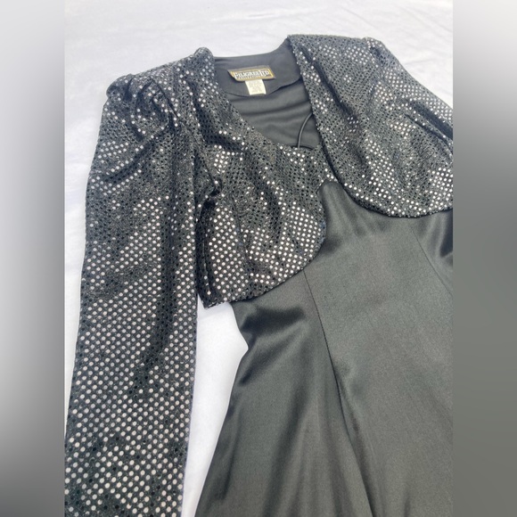VTG 90’s Filigree Ltd Collection Black Spaghetti Strap Dress W/ Matching Bolero - Picture 4 of 12